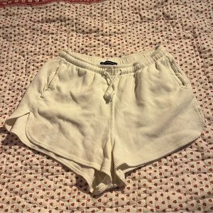 Brandy Melville White Waffle Print Shorts